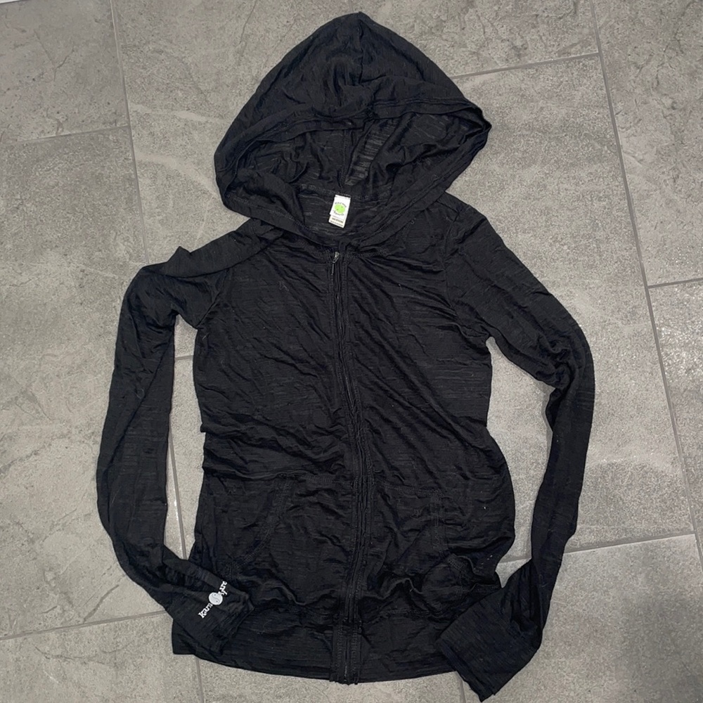 Karma Apparel Black Zip Tennis Hoodie